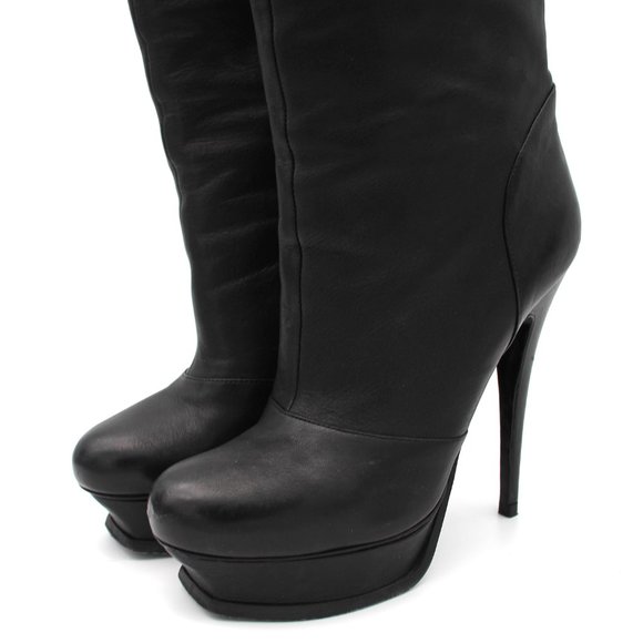 Yves Saint Laurent Black Heeled Boots - Picture 3 of 6